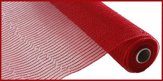 21 inch X 10 yards red with foil wide foil deco mesh