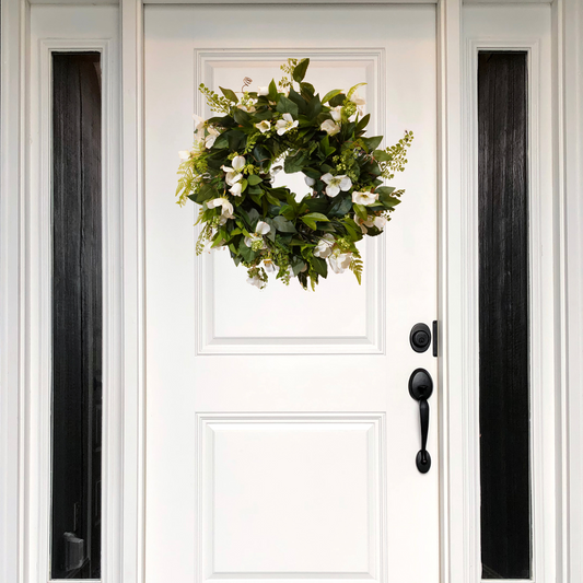 Dogwood Everyday Evergreen Wreath on a Grapevine Base