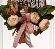 Everyday Blessed Peony Grapevine wreath