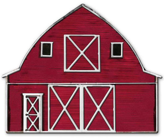 12 inch L X 9.75 inch metal embossed barn sign