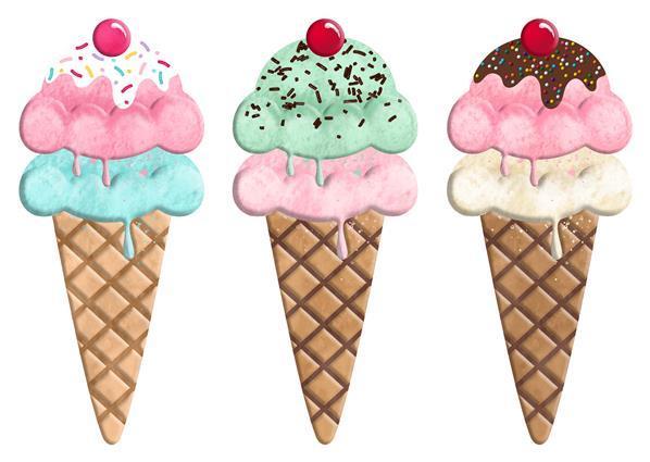 Ice Cream cone signs embossed metal 12 inch x 5.25 inch