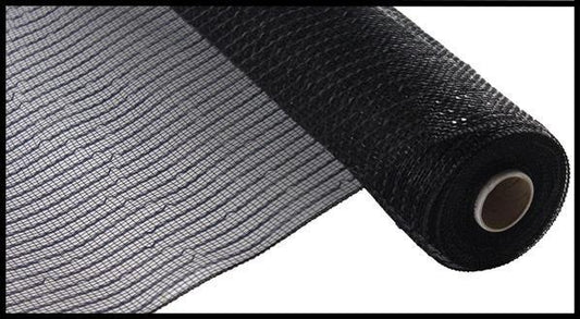 10 inch x 10 yard black with black foil wide mesh