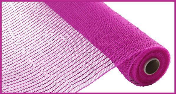Hot pink deco mesh with hot pink foil 10 inch x 10 yard roll