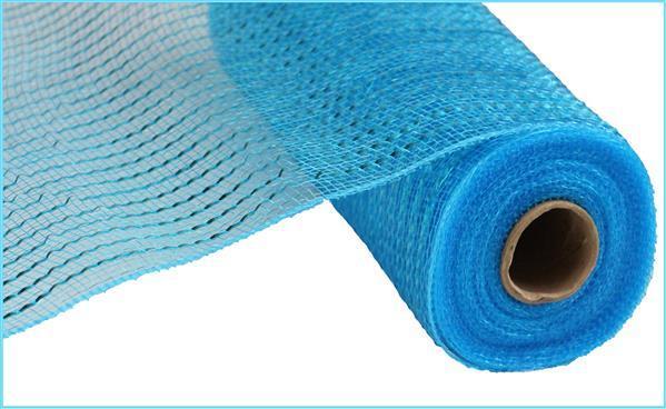 Turquoise deco mesh with teal foil 10 inch x 10 yard roll