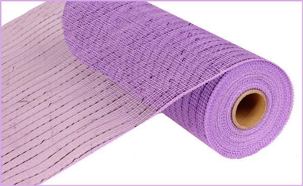 Lavender deco mesh with lavender foil 10.25 inch by 10 yard roll