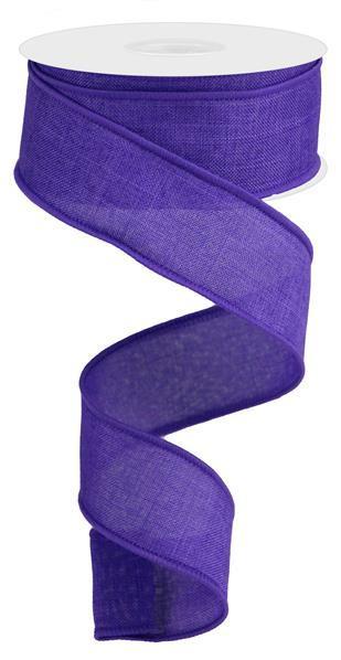 Purple wired ribbon 1.5 inch x 10 yard burlap