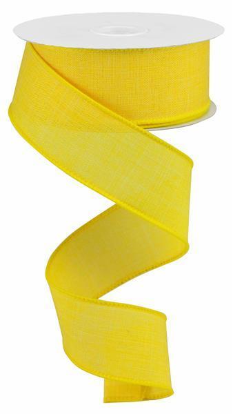 Yellow wired ribbon 1.5 inch x 10 yard royal burlap Sun yellow