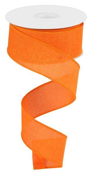 1.5 inch X 10 yards burlap new orange wired ribbon