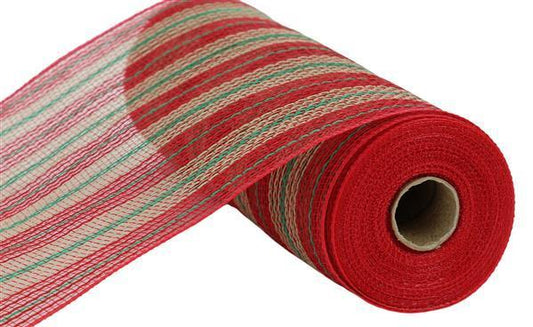 10 Wide Foil Stripes Poly Deco Mesh: Christmas Multi - 10 Yard Roll –  Sugar Pink Boutique