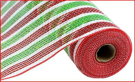 21 inch X 10 yards Laser foil mesh, red, lime, green, white