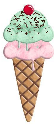 Ice Cream cone signs embossed metal 12 inch x 5.25 inch